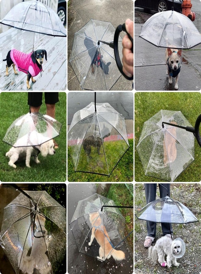 Petleso Umbrella for Small Dogs, Pet Umbrella for Dogs in Rainy Day with Adjustable Leash - Image 2
