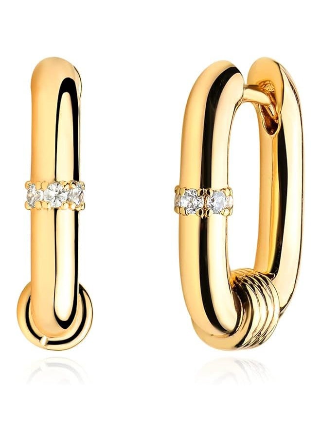 Mevecco - Women Huggie Earrings Gold Hoop 14K Gold Filled Small Simple Handmade Hypoallergenic Everyday Jewelry - Image 1