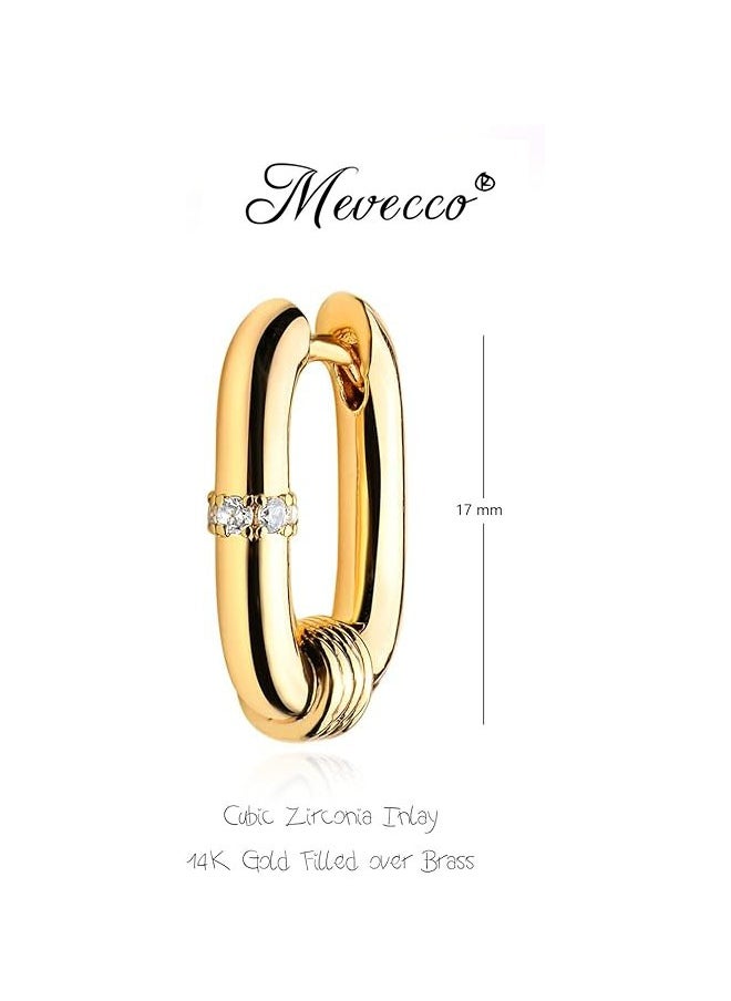 Mevecco - Women Huggie Earrings Gold Hoop 14K Gold Filled Small Simple Handmade Hypoallergenic Everyday Jewelry - Image 1