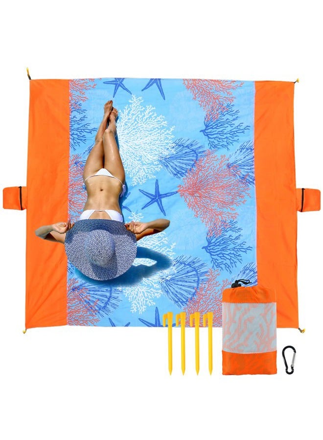 Newdoar Beach Blanket Sandproof Extra Large for 1-3 Adults / 1-8 Adults Sand Free Beach Mat Picnic Blanket Waterproof Oversized Lightweight Picnic Mat for Camping Hiking Beach Travel-/1-3person - Image 1