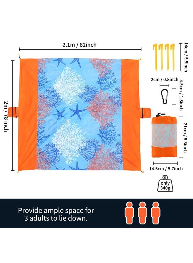Newdoar Beach Blanket Sandproof Extra Large for 1-3 Adults / 1-8 Adults Sand Free Beach Mat Picnic Blanket Waterproof Oversized Lightweight Picnic Mat for Camping Hiking Beach Travel-/1-3person - Image 2