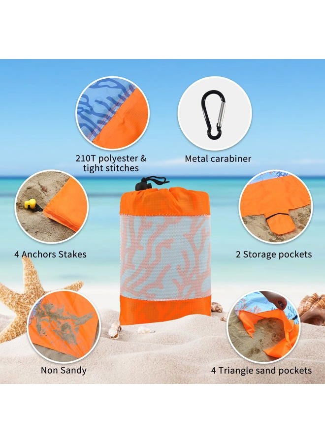 Newdoar Beach Blanket Sandproof Extra Large for 1-3 Adults / 1-8 Adults Sand Free Beach Mat Picnic Blanket Waterproof Oversized Lightweight Picnic Mat for Camping Hiking Beach Travel-/1-3person - Image 5