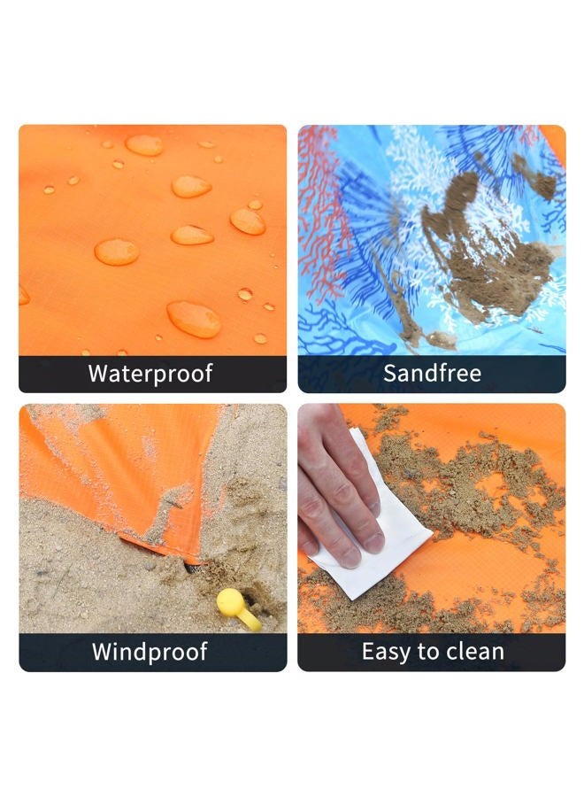 Newdoar Beach Blanket Sandproof Extra Large for 1-3 Adults / 1-8 Adults Sand Free Beach Mat Picnic Blanket Waterproof Oversized Lightweight Picnic Mat for Camping Hiking Beach Travel-/1-3person - Image 4