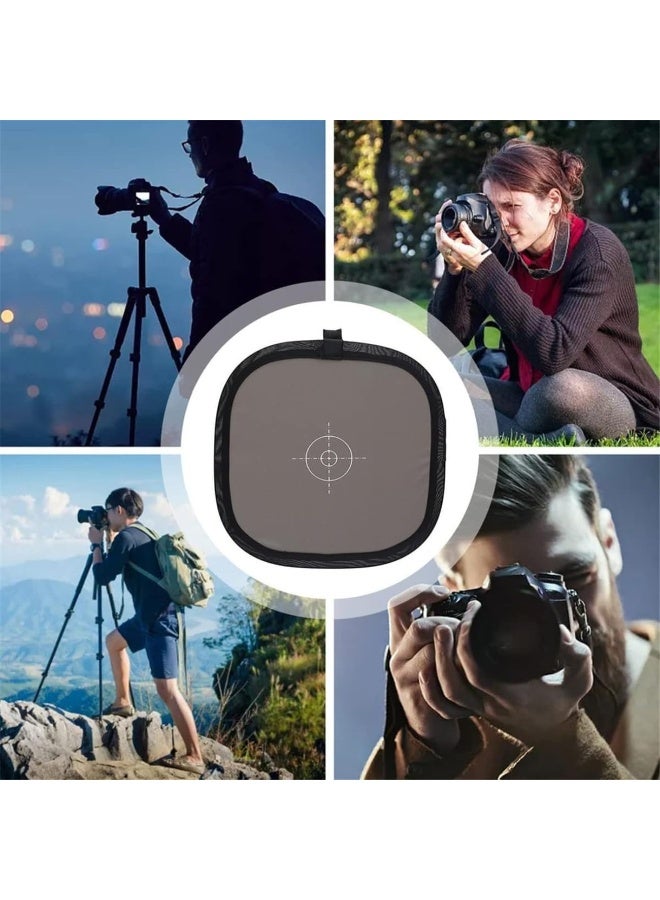 بطاقة التوازن الرمادي / الأبيض 60 × 60 سم ، لوحة التركيز المحمولة وجهين مزدوجين بطاقة مرجعية التوازن الرمادي / الأبيض 18٪ مع حقيبة حمل لمعدات Canon Nikon Sony / Photography - Image 4