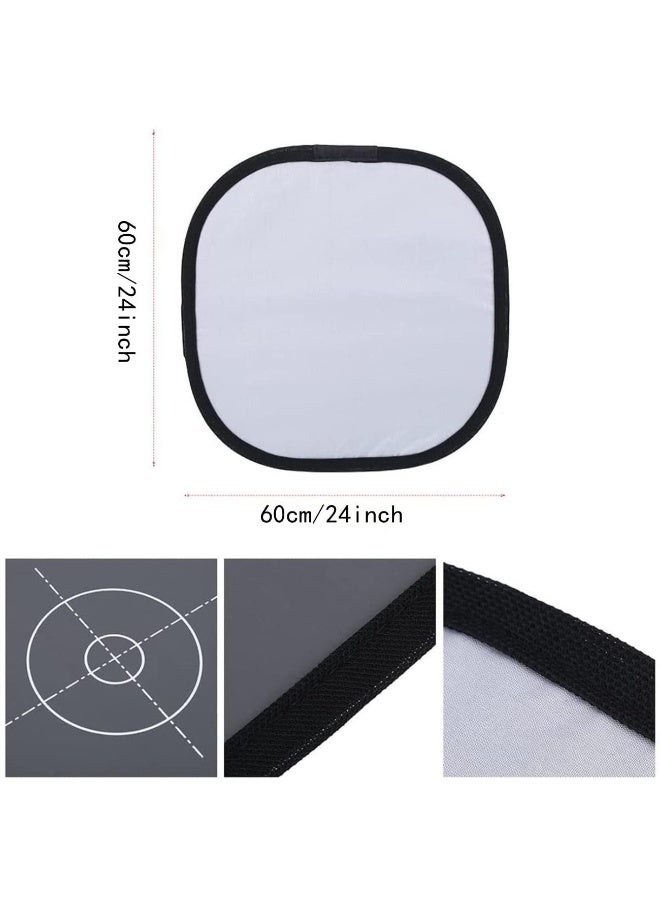 بطاقة التوازن الرمادي / الأبيض 60 × 60 سم ، لوحة التركيز المحمولة وجهين مزدوجين بطاقة مرجعية التوازن الرمادي / الأبيض 18٪ مع حقيبة حمل لمعدات Canon Nikon Sony / Photography - Image 3