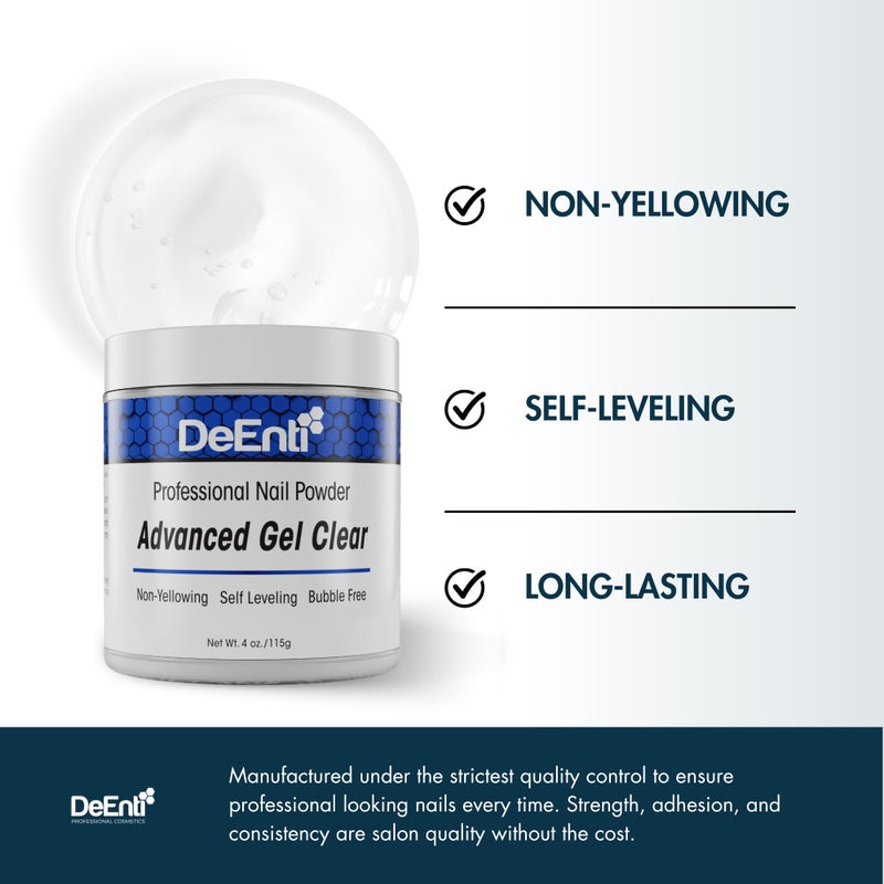DeEnti Acrylic Nail Powder - 4oz Advanced Gel Clear|Professional Grade, Bubble-Free Acrylic Powder for Nails | Long-Lasting, Chip-Resistant Nail Acrylic Powder for Carving, Extensions & Fake Nails - Image 3