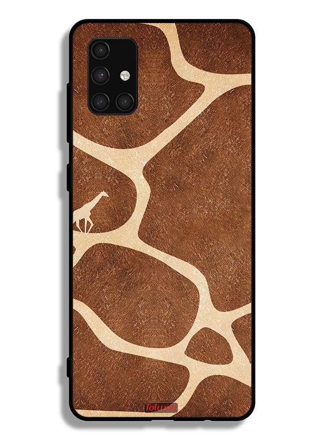 Tolwak غطاء حماية لجهاز سامسونج جالاكسي A71 4G بجلد زرافة - Image 1