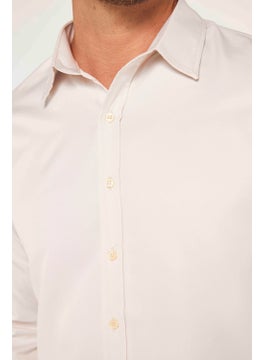 Tudors Slim Fit Long Sleeve Easy Iron Sweat Absorbent Breathable Texture Tie Four Seasons Stone Color Men's Shirt  - Image 4