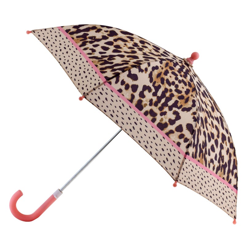 Stephen Joseph Kids Umbrella Toddler and Little Kid Umbrella with Pinch Free Closure and Colorful Design LEOPARD