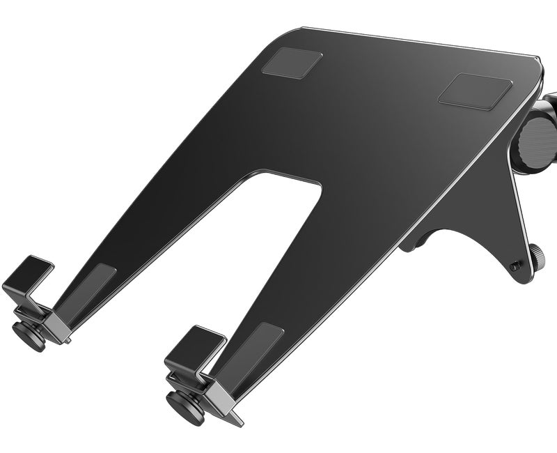 ergounion Laptop Tray for Monitor Arm - VESA Mount 100x100mm, Laptops up to 17.3in & 28.6lbs - Notebook Tray Office Desk Accessories - Black - Image 1