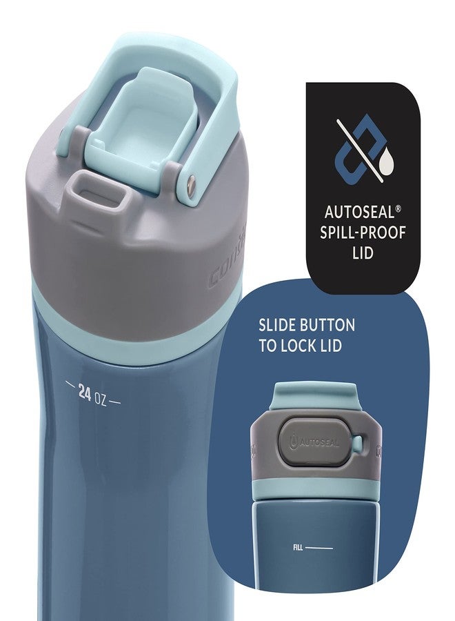 Contigo Clybourn Chill Freeflow Filtration Stainless Steel Water Bottle with Spill-Proof Lid, 24oz Filtered Water Bottle with Carbon Fiber Filter, Lasts up to 6 Months, Dark Ice - Image 4
