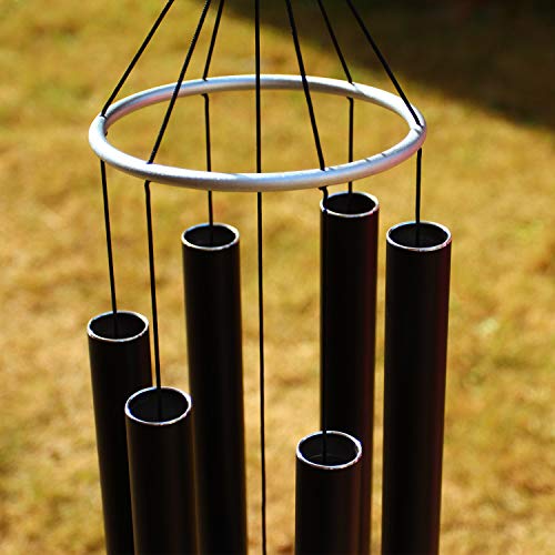 Loving Basso Metal Wind Chimes Outdoor Large Deep Tone,45In Large Outdoor Chimes Deep Tone Tuned Relaxing Melody,Sympathy Deep Sound Windchimes With A Card For Mother Father Family,Matte Black - Image 5