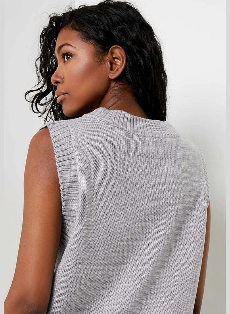 Ardene Knitted Sleeveless Long Length Vest Sweater