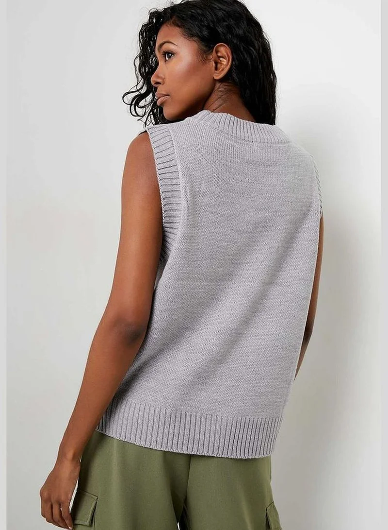 Ardene Knitted Sleeveless Long Length Vest Sweater
