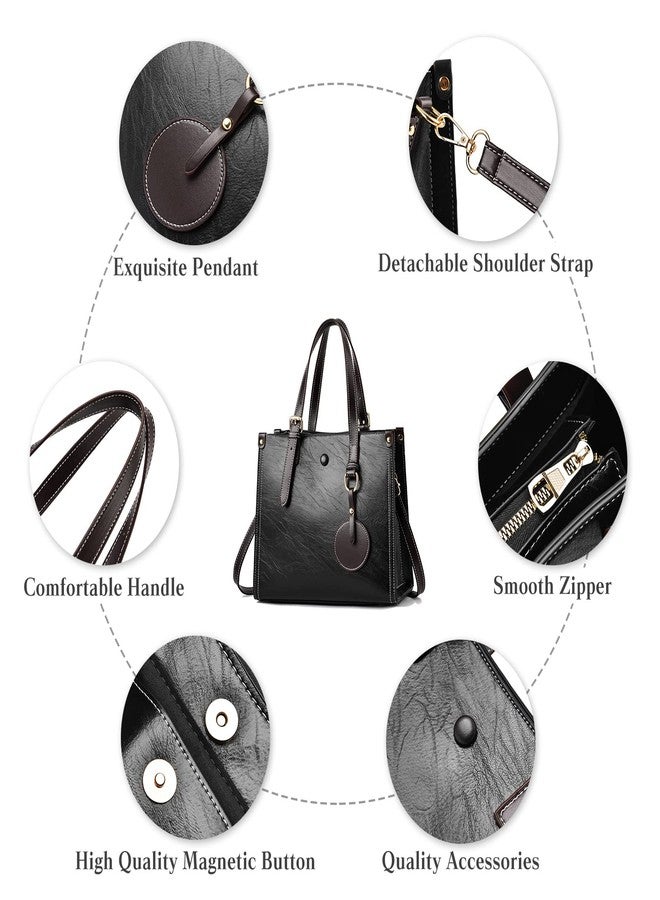 FANDARE Women Handbag Tote Top Handle PU Leather Shoulder Satchel With Adjustable Strap Crossbody Messenger for Work Travel Office Party Shopping Brown - Image 4