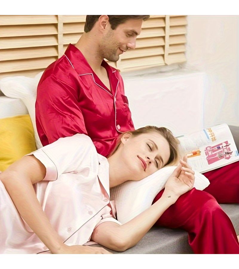 White Neck Pillow for Couples U Shaped Slow Rebound Memory Foam Anti Snoring Support For Sleeping With Breathable Removable Pillow Cover 35 By 30 By 13 By 6cm - Image 5