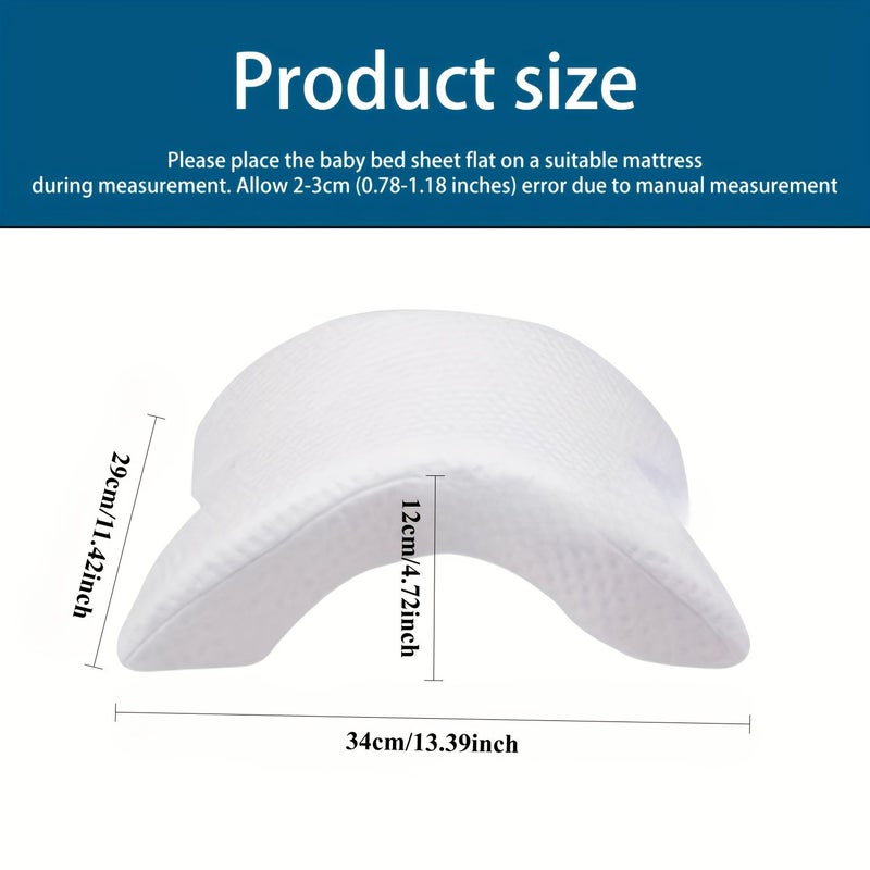 White Neck Pillow for Couples U Shaped Slow Rebound Memory Foam Anti Snoring Support For Sleeping With Breathable Removable Pillow Cover 35 By 30 By 13 By 6cm - Image 3