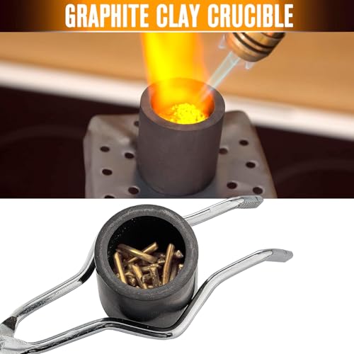 LAIAMER 8pcs Graphite Metal Melting Casting Kit, Including 2 Crucible Tongs, 2 Graphite Casting Ingot Mold, 2 Quartz Crucibles, 1 Graphite Rod, 1 Graphite Crucible, Melting Metals Like Gold and Silver - Image 5