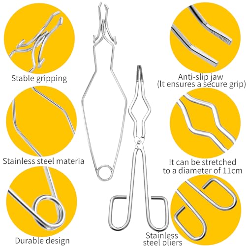 LAIAMER 8pcs Graphite Metal Melting Casting Kit, Including 2 Crucible Tongs, 2 Graphite Casting Ingot Mold, 2 Quartz Crucibles, 1 Graphite Rod, 1 Graphite Crucible, Melting Metals Like Gold and Silver - Image 4