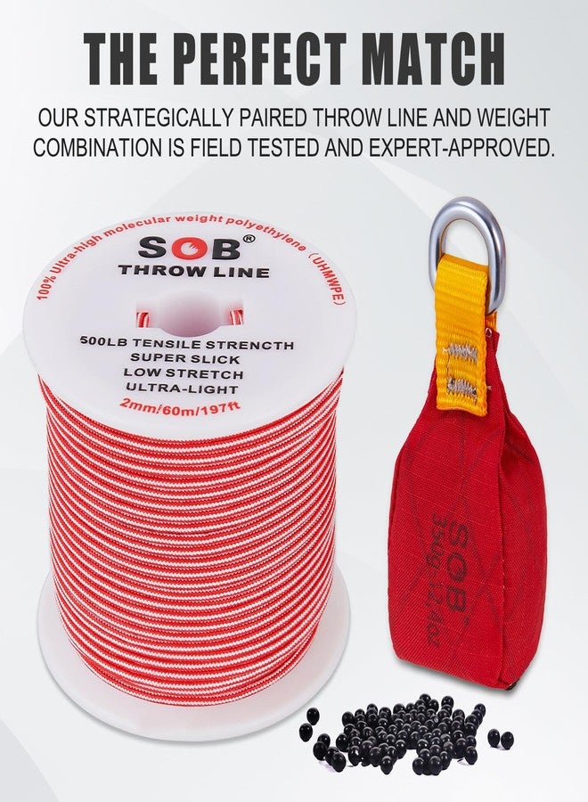 SOB Arborist Throw Line Kit with Slick Rope 197FT, Throw Weight, Reflective Storage Bag, Suit for Tree Cutting,Camping, Trimming, Hanging Swing ﻿ - Image 4