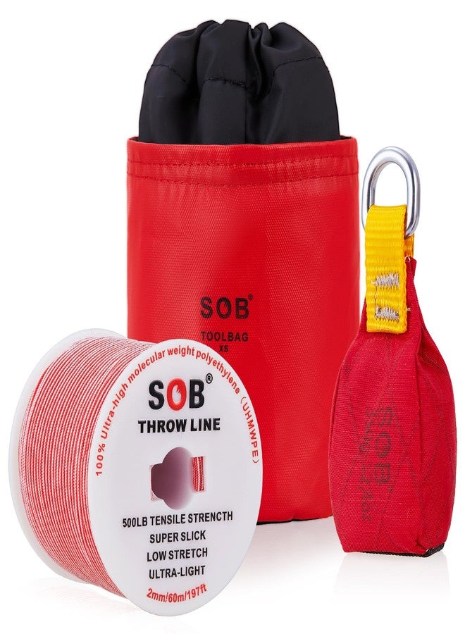 SOB Arborist Throw Line Kit with Slick Rope 197FT, Throw Weight, Reflective Storage Bag, Suit for Tree Cutting,Camping, Trimming, Hanging Swing ﻿ - Image 1