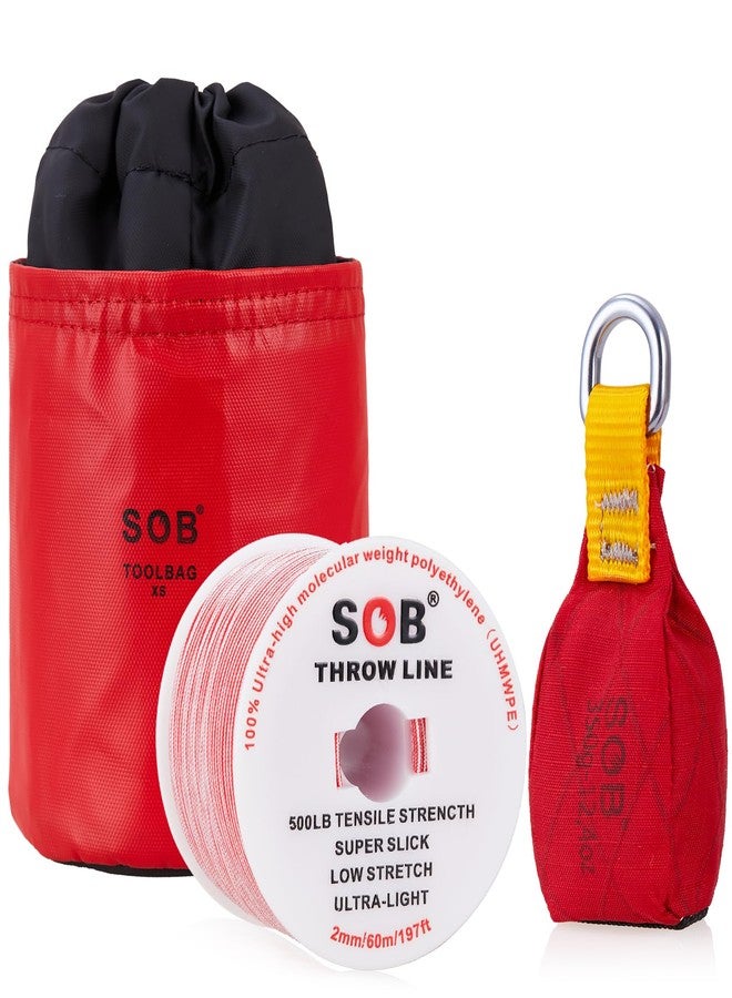 SOB Arborist Throw Line Kit with Slick Rope 197FT, Throw Weight, Reflective Storage Bag, Suit for Tree Cutting,Camping, Trimming, Hanging Swing ﻿ - Image 3