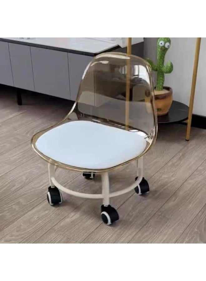 Swivel acrylic chair with wheels  (available in various colors) - Image 3
