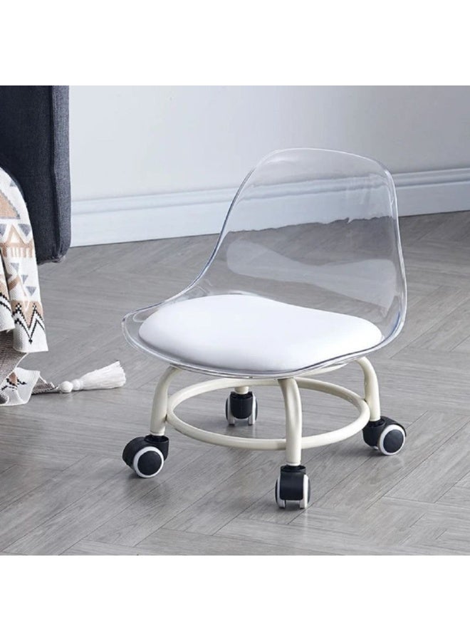 Swivel acrylic chair with wheels  (available in various colors) - Image 1