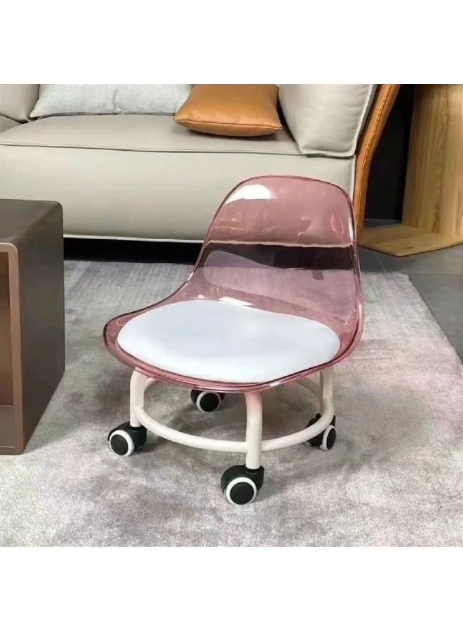 Swivel acrylic chair with wheels  (available in various colors) - Image 2