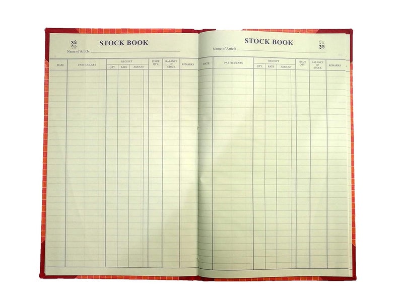 LRS كتاب المخزون مع عمود المبلغ - غلاف صلب - حجم السجل - 32 × 20 سم (200 صفحة - عبوة من 5) - Image 2