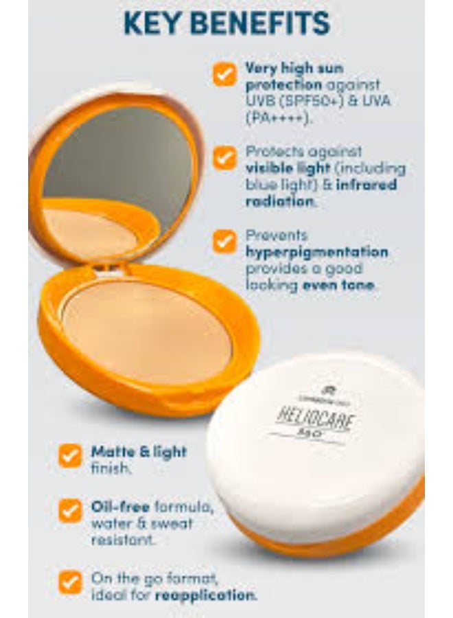 بودرة مضغوطة خالية من الزيوت من هيليوكير 360 درجة بعامل حماية من الشمس 50 بلون لؤلؤي 10 جم - Image 3