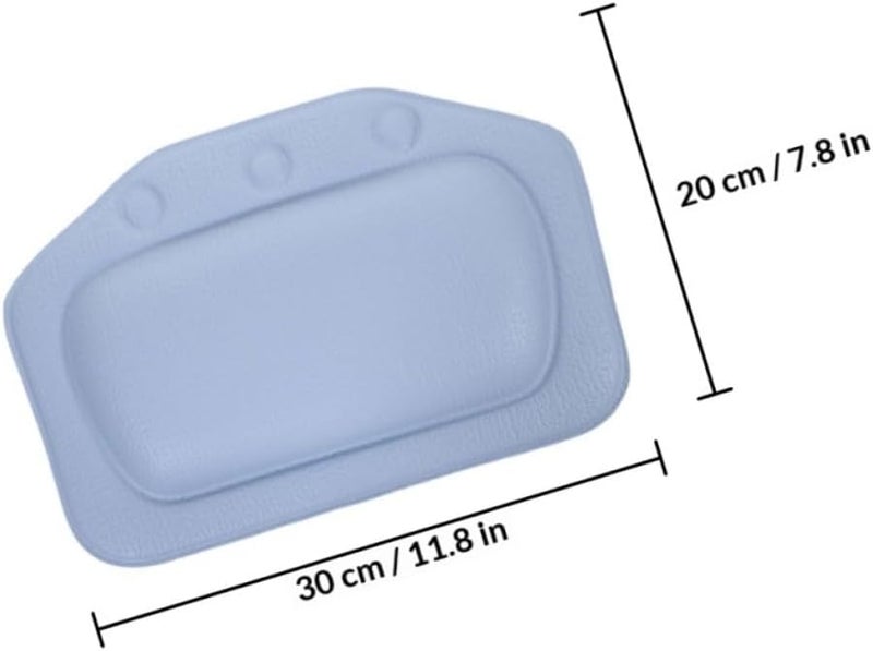 Bath Pillow for Tub Neck and Head Support 2pcs Foam Soaking Tub Pillows with Suction Cups Comfortable for Relaxing Bathroom Use Blue and White - Image 2