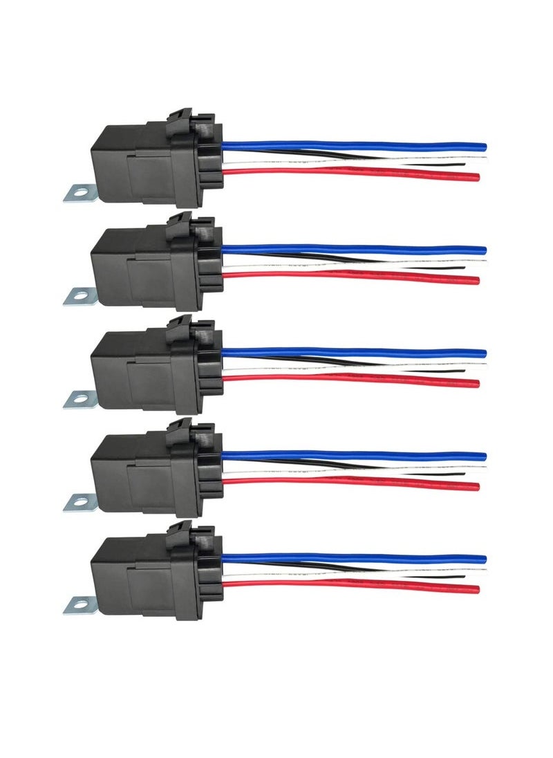 Generic - Waterproof Relay, 4-PIN 40/30 AMP 12 V DC Waterproof Relay with Harness - Heavy Duty 12 AWG Tinned Copper Wires 2 Pack SPST Automotive Relay - Image 1