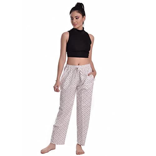 CIERGE Women's Cotton Cheque Printed Casual Style Pyjama/Pajama Trackpant Lounge Pyjama (Pack Of 2,Brown & Black, Cotton) - Image 2