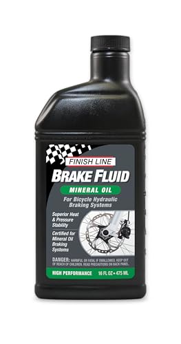 Finish Line Mineral Oil Bicycle Brake Fluid  Low Viscosity Hydraulic Disc Brake Fluid for Smooth Lever Response and Enhanced Performance  16oz Bottle - Image 1