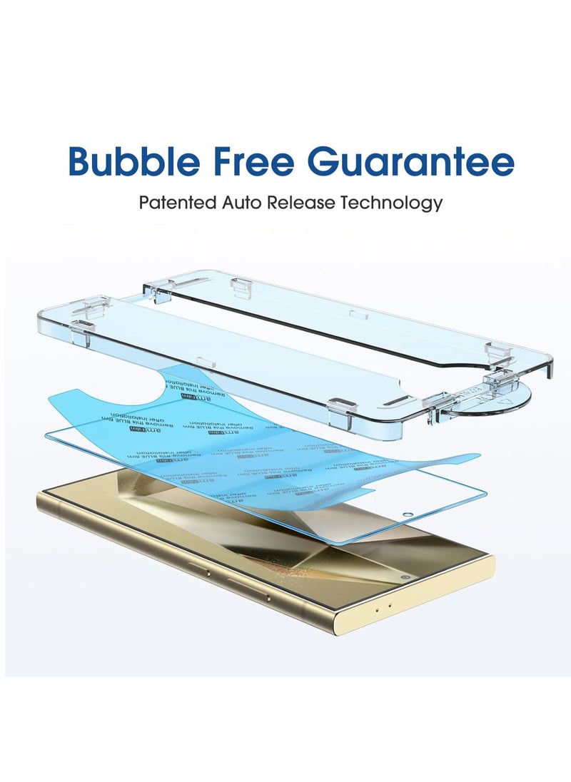 Amfilm amFilm Auto-Alignment OneTouch for Samsung Galaxy S24 Ultra 6.8'' Screen Protector + Camera Lens Protector, Tempered Glass, 30 seconds Installation, Bubble Free, Case Friendly, Anti-Scratch [2+2 Pack]  - Image 2