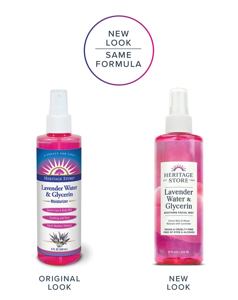 Heritage Store Lavender Flower Water & Glycerine Benefits Skin, Hair & More Aromatherapy Mist Spray 8 oz - Image 2