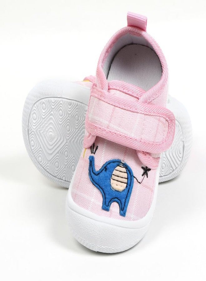 Richmen Kids Knitted First Walking Shoes Sneaker Old Toddler Baby Girl's Boy Anti-Skid Rubber Sole Booties Unisex Canvas (Pink, 6-9M) - Image 3