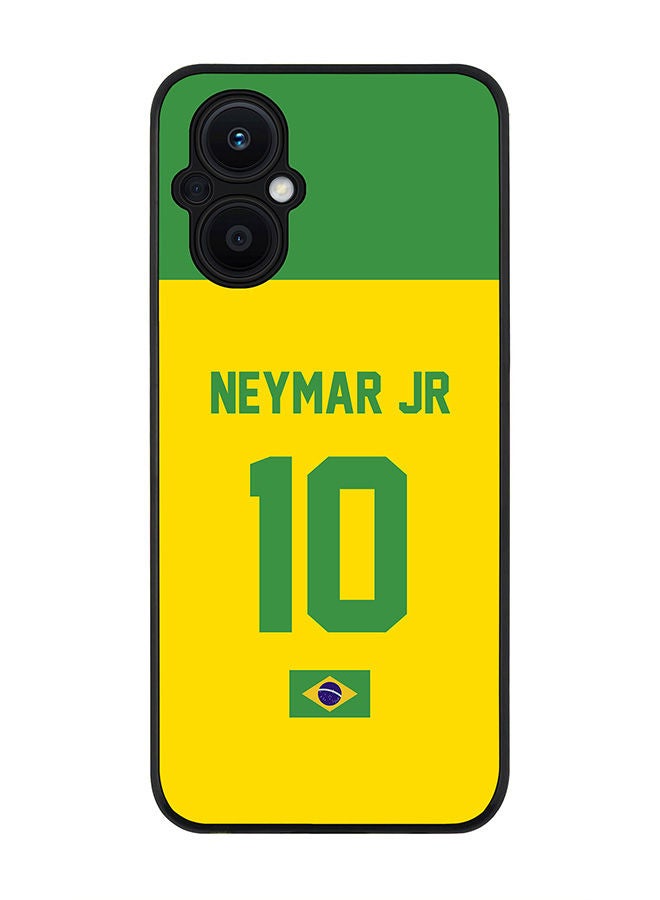 Stylizedd Rugged Black edge case for Oppo Reno7 Z  Slim fit Soft Case Flexible Rubber Edges Anti Drop TPU Gel Thin Cover - Football Team - Brazil Player Name - Neymar Jr - Image 1