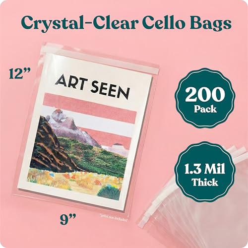 Pack It Chic - 9” X 12” (200 Pack) Clear Resealable Cello Poly Bags - Fits A4, Letter Sized Documents, Marketing Materials - Self Seal - Image 2