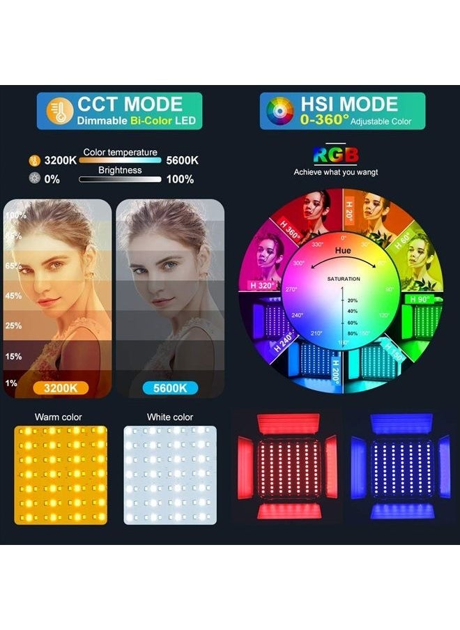 GVM Great Video Maker GVM RGB LED Video Light, Photography Lighting with APP Control, 800D Video Lighting Kit for YouTube Studio, 2 Packs Led Panel Light for Gaming, Streaming, Conference, 8 Kinds of Scene Lights, CRI 97  - Image 3