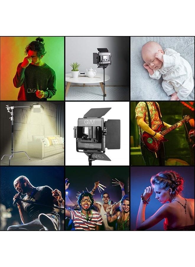 GVM Great Video Maker - GVM RGB LED Video Light, Photography Lighting with APP Control, 800D Video Lighting Kit for YouTube Studio, 2 Packs Led Panel Light for Gaming, Streaming, Conference, 8 Kinds of Scene Lights, CRI 97 - Image 1