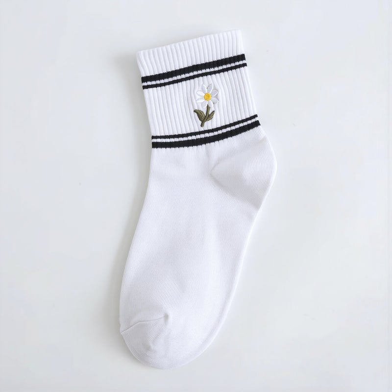 Women No Slip No Odor No Sweaty Daisy Crew Socks Comfort Soft 7 Colors - Image 2