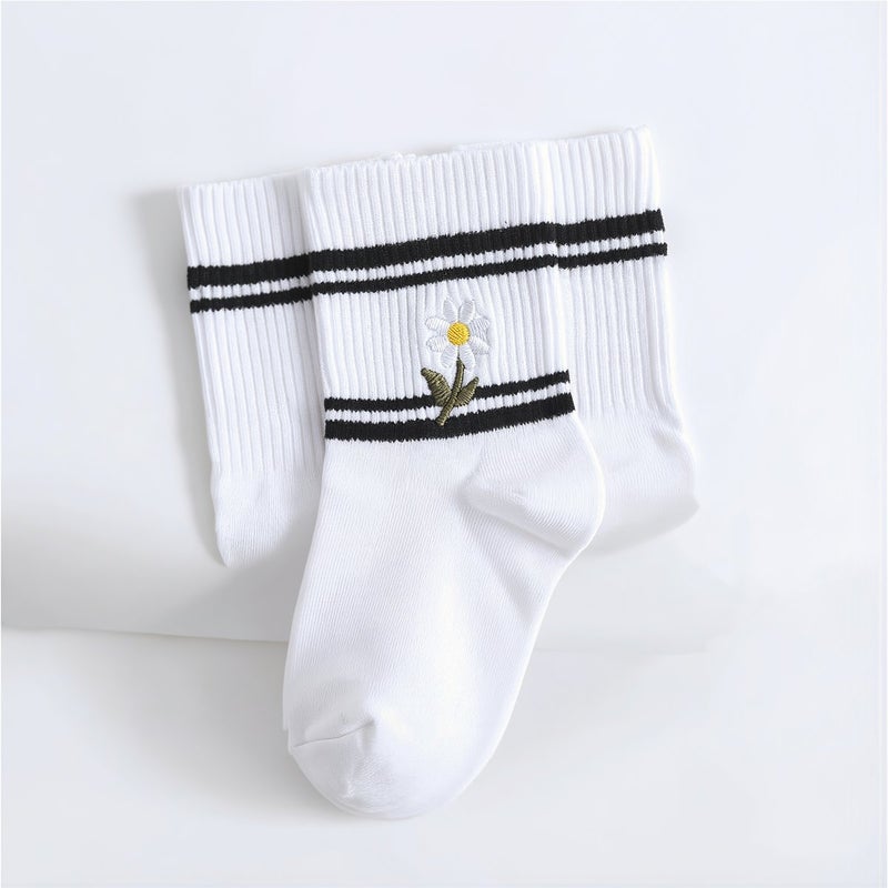 Women No Slip No Odor No Sweaty Daisy Crew Socks Comfort Soft 7 Colors - Image 5