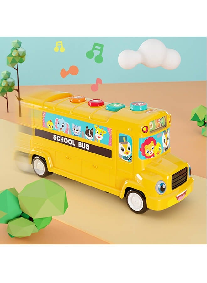 ريوليو حافلة مدرسية لتعلم الأبجدية ABCD، لعبة تعليمية إلكترونية تفاعلية تحتوي على موسيقى وأصوات وأضواء، مخصصة للأطفال/الرضع/الصغار - Image 2