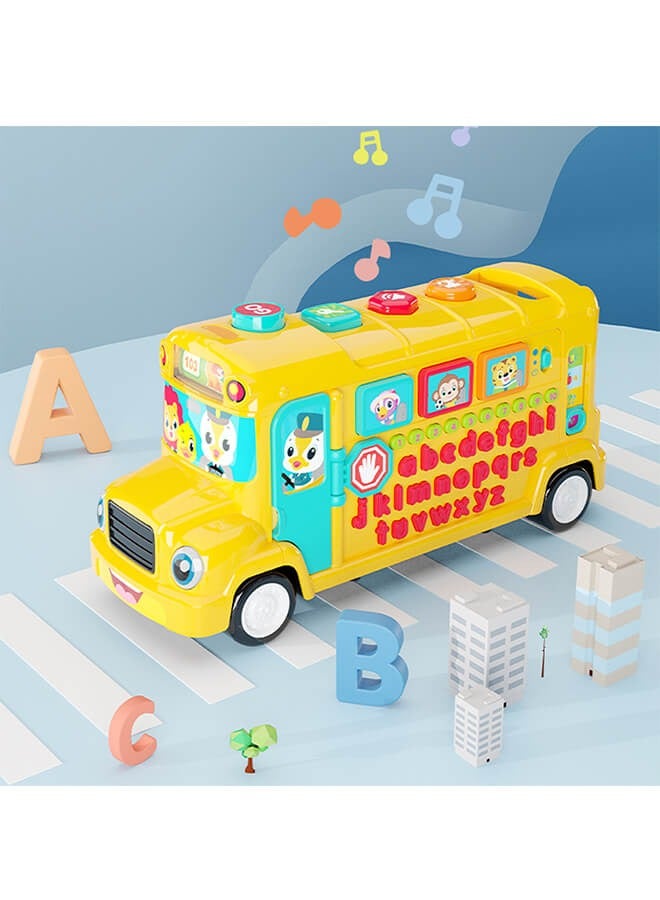 ريوليو حافلة مدرسية لتعلم الأبجدية ABCD، لعبة تعليمية إلكترونية تفاعلية تحتوي على موسيقى وأصوات وأضواء، مخصصة للأطفال/الرضع/الصغار - Image 3