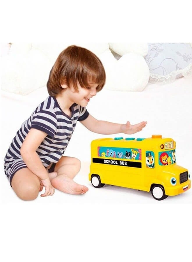 ريوليو حافلة مدرسية لتعلم الأبجدية ABCD، لعبة تعليمية إلكترونية تفاعلية تحتوي على موسيقى وأصوات وأضواء، مخصصة للأطفال/الرضع/الصغار - Image 5