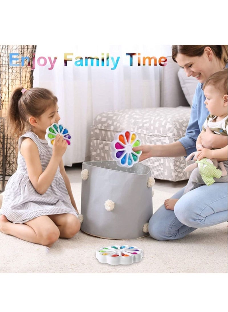 LEDIN Flower Push Pop It Pop Bubble Fidget Toys Early Simple Dimple Educational Toy for Anxiety Color Recognition Educational Toys for Kids Stress Relief Anti Anxiety ADHD Fidget Toy  - Image 4