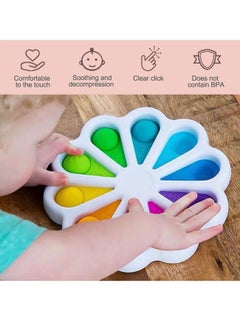 LEDIN Flower Push Pop It Pop Bubble Fidget Toys Early Simple Dimple Educational Toy for Anxiety Color Recognition Educational Toys for Kids Stress Relief Anti Anxiety ADHD Fidget Toy  - Image 2