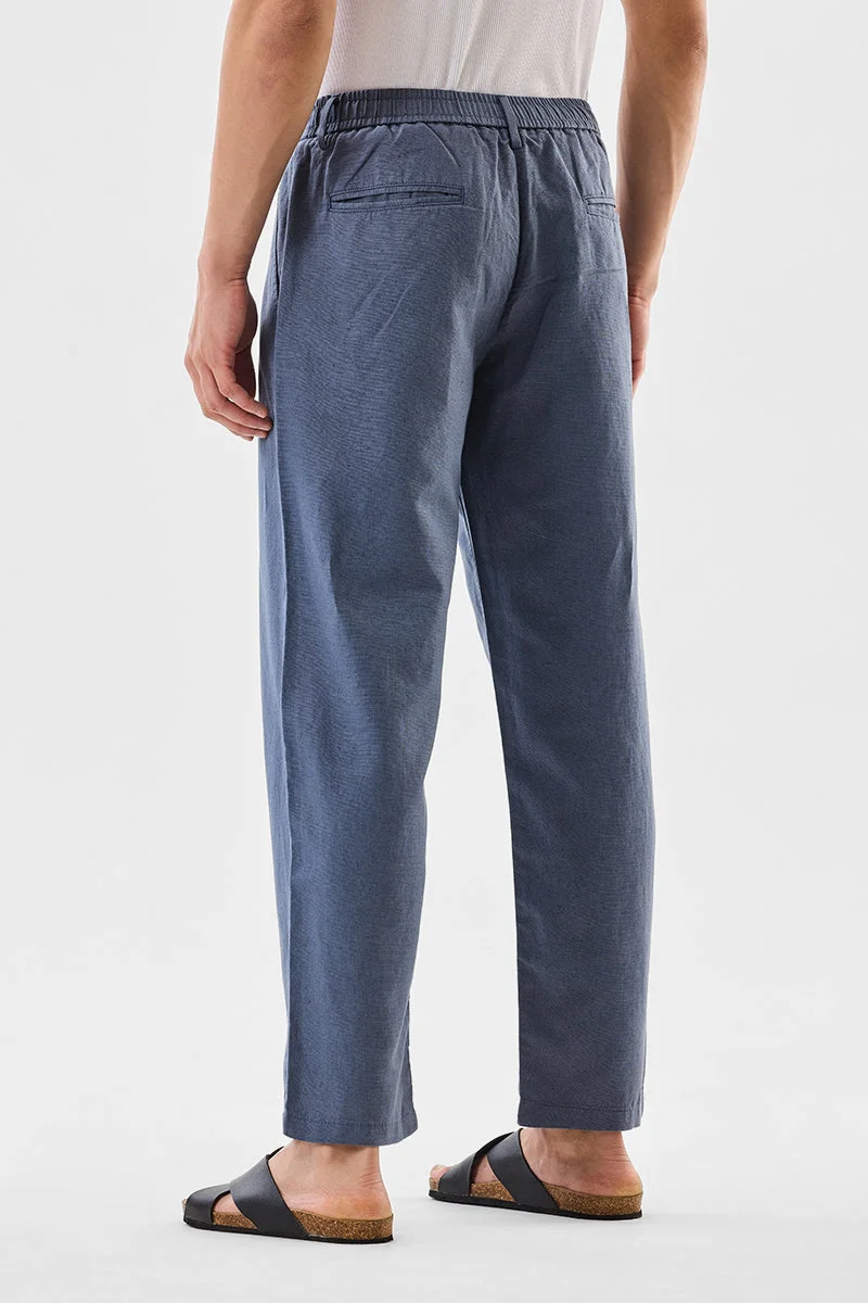 SNITCH  Relaxed Fit Core Lab Linen Blend Trousers for Men | Best Price UAE